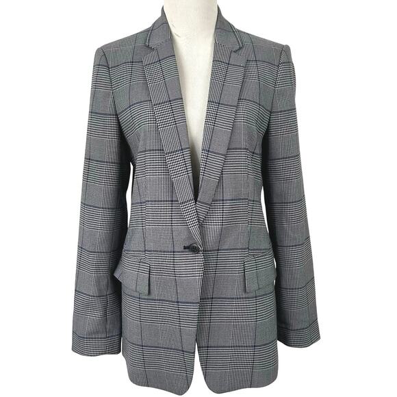 Club Monaco Women Long Sleeve Single-Breasted Blazer Jacket Blue Office Size 10 - Picture 1 of 8